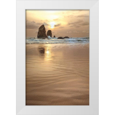 Sunset Silhouette White Modern Wood Framed Art Print by Pahl, Janel