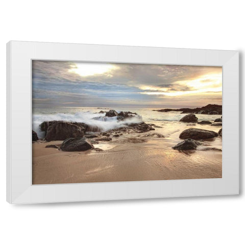 Laguna Sunset White Modern Wood Framed Art Print by Pahl, Janel