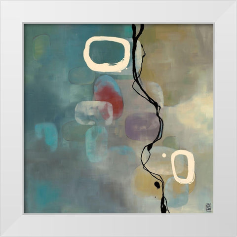 Turqouise Retro White Modern Wood Framed Art Print by Maitland, Laurie