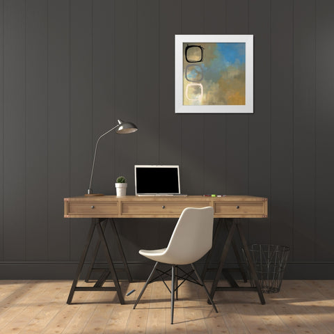 Retro Aqua II White Modern Wood Framed Art Print by Maitland, Laurie