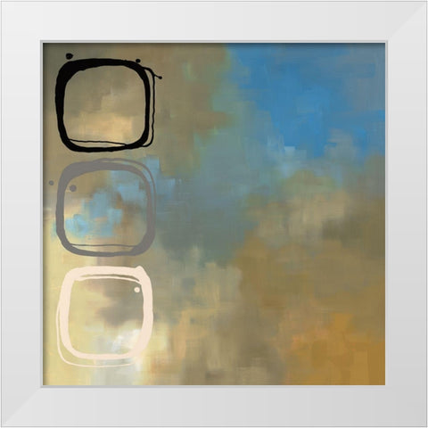 Retro Aqua II White Modern Wood Framed Art Print by Maitland, Laurie