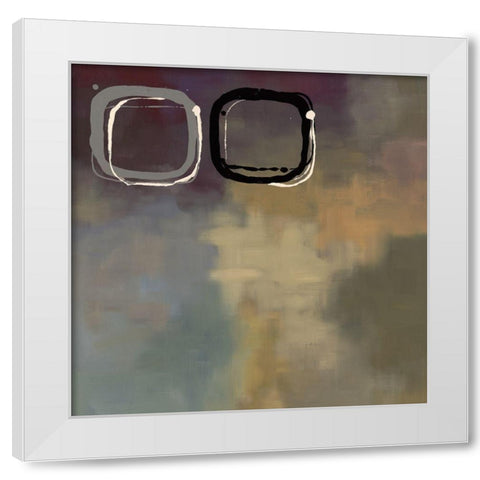 Retro Aubergine and Ochre II White Modern Wood Framed Art Print by Maitland, Laurie