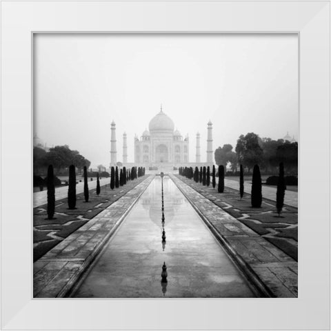 Taj Mahal - A Tribute to Beauty White Modern Wood Framed Art Print by Papiorek, Nina