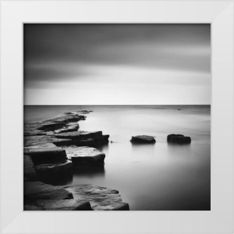 Coastal Calm White Modern Wood Framed Art Print by Papiorek, Nina