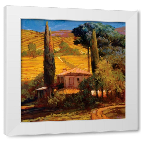 Tuscan Morning Light White Modern Wood Framed Art Print by Craig, Philip