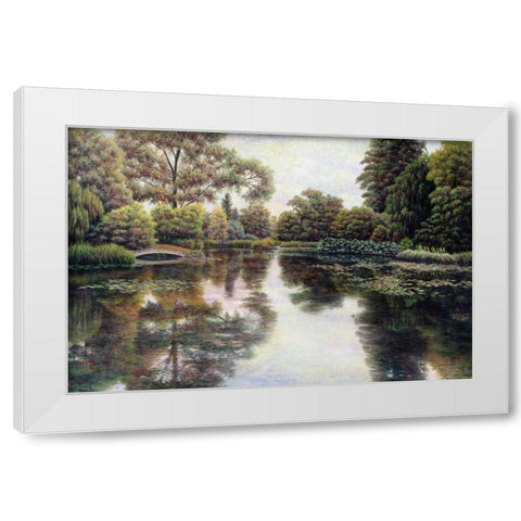 Natures Tapestry White Modern Wood Framed Art Print by Howells, David