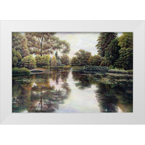 Natures Tapestry White Modern Wood Framed Art Print by Howells, David