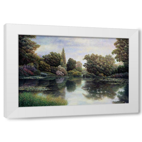 Tranquil Waters White Modern Wood Framed Art Print by Howells, David