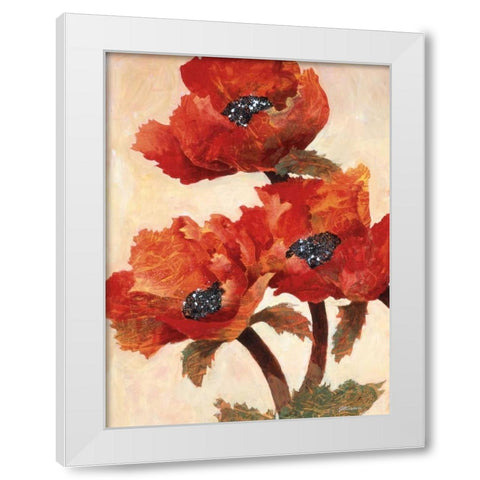 Poppies I White Modern Wood Framed Art Print by Kamikura, Joyce