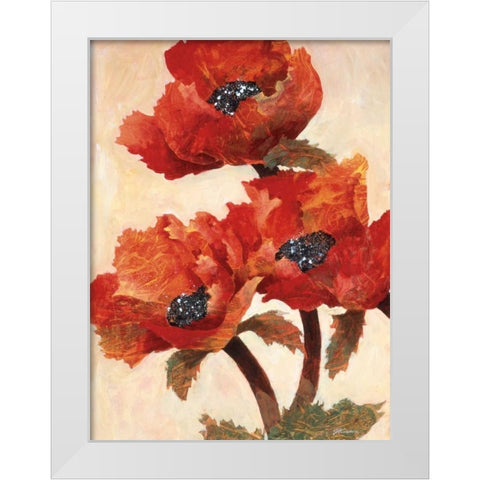 Poppies I White Modern Wood Framed Art Print by Kamikura, Joyce