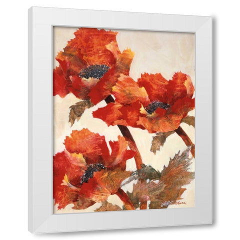 Poppies II White Modern Wood Framed Art Print by Kamikura, Joyce