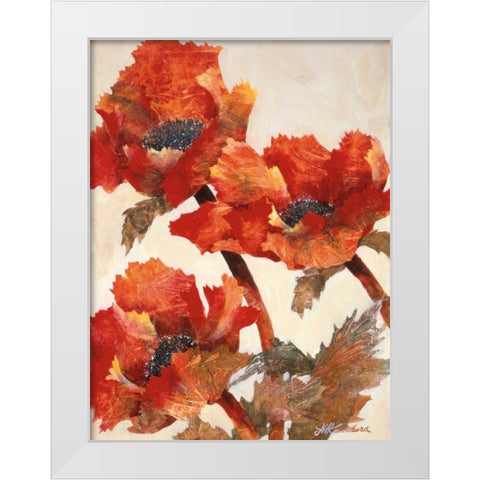 Poppies II White Modern Wood Framed Art Print by Kamikura, Joyce
