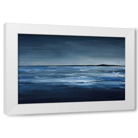 Blue Horizon White Modern Wood Framed Art Print by Kaminsky, Earl
