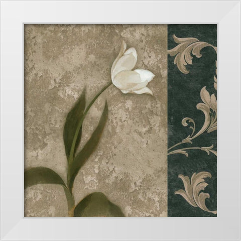 Cantata I White Modern Wood Framed Art Print by Mallett, Keith