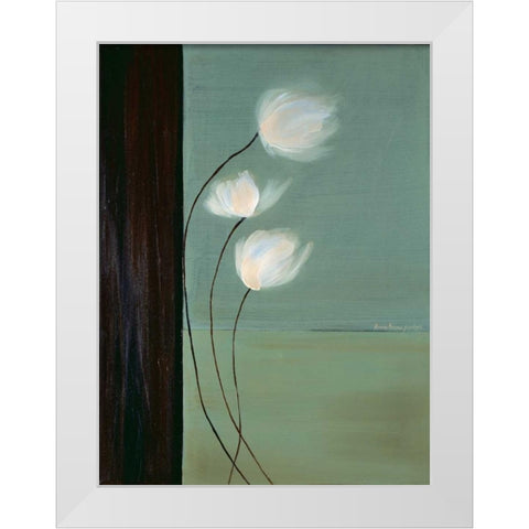 Aqua Breeze I White Modern Wood Framed Art Print by Parker, Karen Lorena