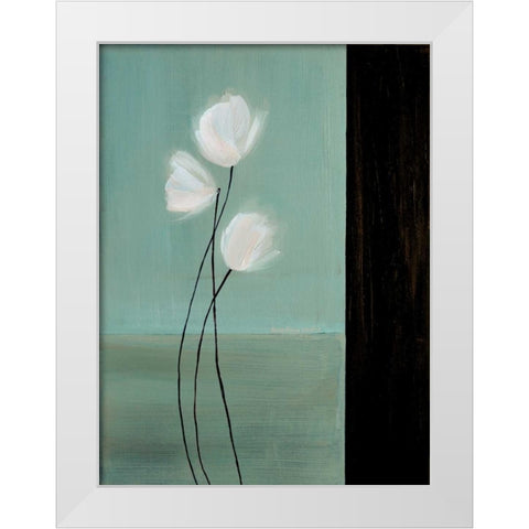 Aqua Breeze II White Modern Wood Framed Art Print by Parker, Karen Lorena