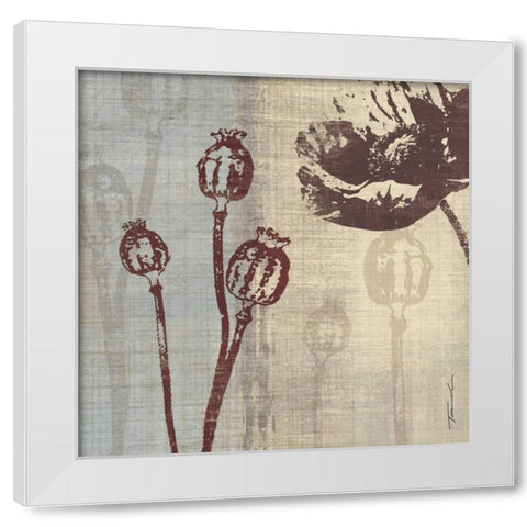 Chocolate Poppy White Modern Wood Framed Art Print by Venter, Tandi