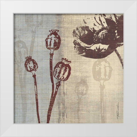 Chocolate Poppy White Modern Wood Framed Art Print by Venter, Tandi