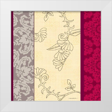 Think Pink II White Modern Wood Framed Art Print by Venter, Tandi