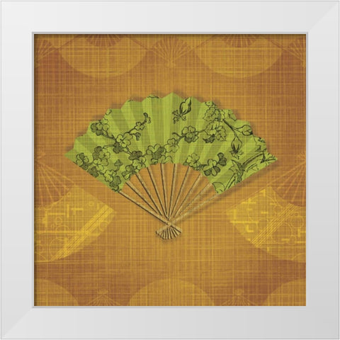 Abanico III White Modern Wood Framed Art Print by Venter, Tandi