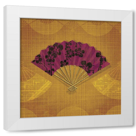 Abanico IV White Modern Wood Framed Art Print by Venter, Tandi