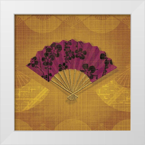 Abanico IV White Modern Wood Framed Art Print by Venter, Tandi