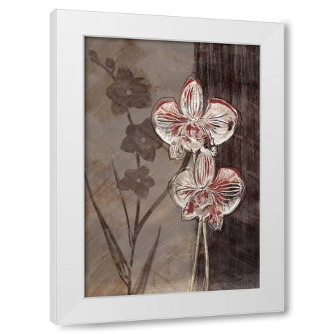 Orchid Sketch I White Modern Wood Framed Art Print by Venter, Tandi