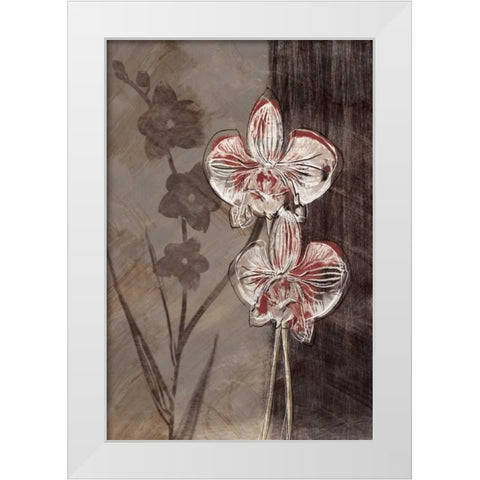 Orchid Sketch I White Modern Wood Framed Art Print by Venter, Tandi