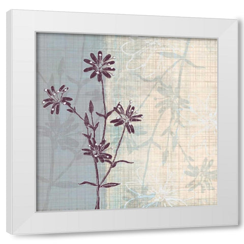 Periwinkle Fields I White Modern Wood Framed Art Print by Venter, Tandi
