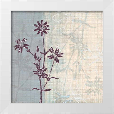 Periwinkle Fields I White Modern Wood Framed Art Print by Venter, Tandi