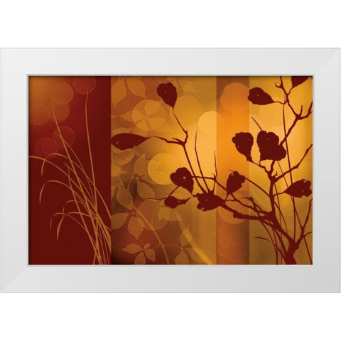 Scarlet Silhouette White Modern Wood Framed Art Print by Aparicio, Edward