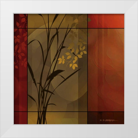 Floral Warmth White Modern Wood Framed Art Print by Aparicio, Edward