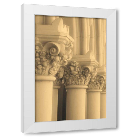 Column III White Modern Wood Framed Art Print by Gilboa, Marina Drasnin