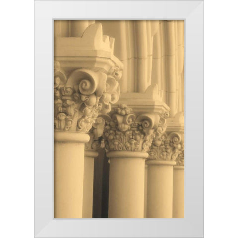 Column III White Modern Wood Framed Art Print by Gilboa, Marina Drasnin