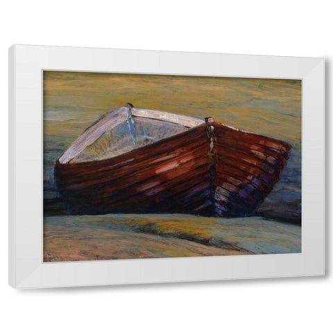 Elly bay White Modern Wood Framed Art Print by Lovelace, Kent