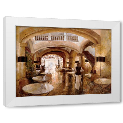 Patio Cappucino White Modern Wood Framed Art Print by Martin, Noemi