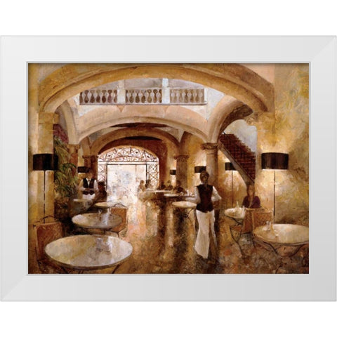 Patio Cappucino White Modern Wood Framed Art Print by Martin, Noemi