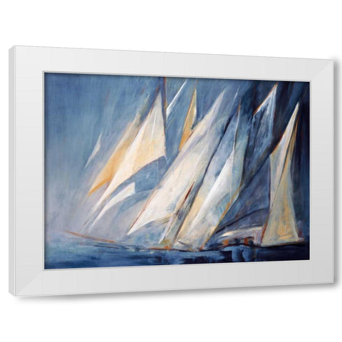 Against the Wind White Modern Wood Framed Art Print by Torres, Maria Antonia