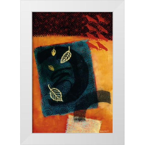 The Crows Debate White Modern Wood Framed Art Print by Willson, Valerie