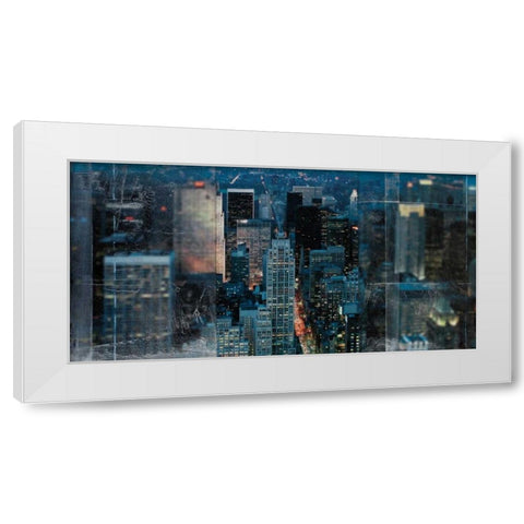 Blue Manhattan White Modern Wood Framed Art Print by Bailey, Nathan