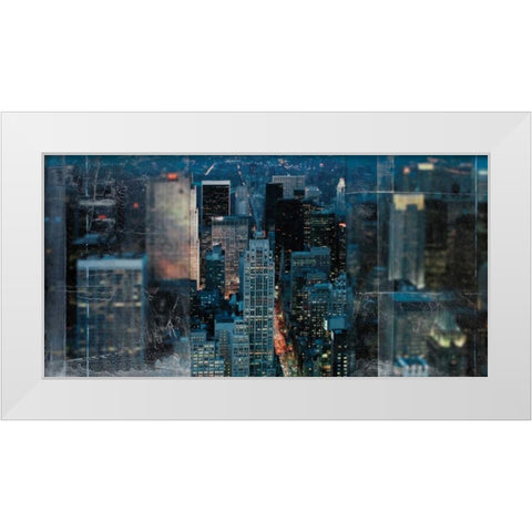 Blue Manhattan White Modern Wood Framed Art Print by Bailey, Nathan
