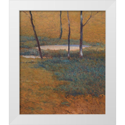 Island Pond White Modern Wood Framed Art Print by Lovelace, Kent