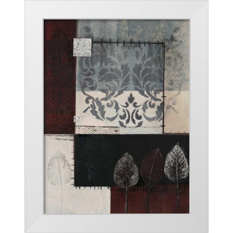 Silver Damask I White Modern Wood Framed Art Print by Tunick, Connie