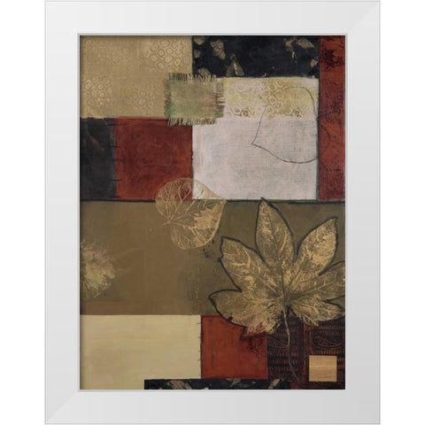 Burlap and Gold II White Modern Wood Framed Art Print by Tunick, Connie