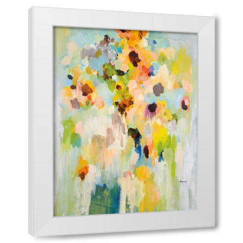 Pieces Of Today White Modern Wood Framed Art Print by Foreman, Brent