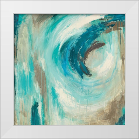 Blue Hawaii White Modern Wood Framed Art Print by Wani Pasion