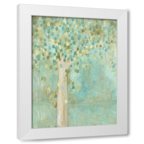 Tree Ilusion White Modern Wood Framed Art Print by Pasion, Wani