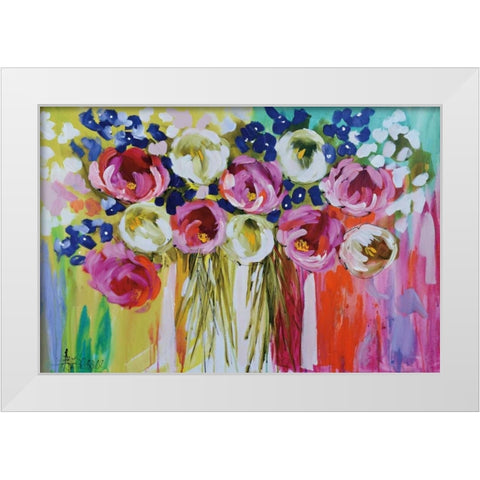 Summer Salsa White Modern Wood Framed Art Print by Brooks, Amanda J.