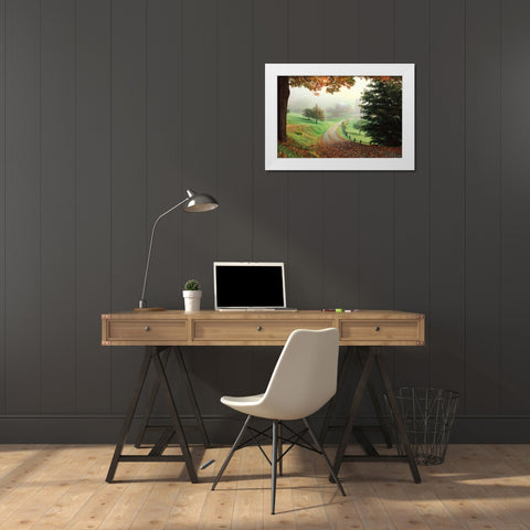 Sleepy Hollow Farm White Modern Wood Framed Art Print by Cahill, Michael