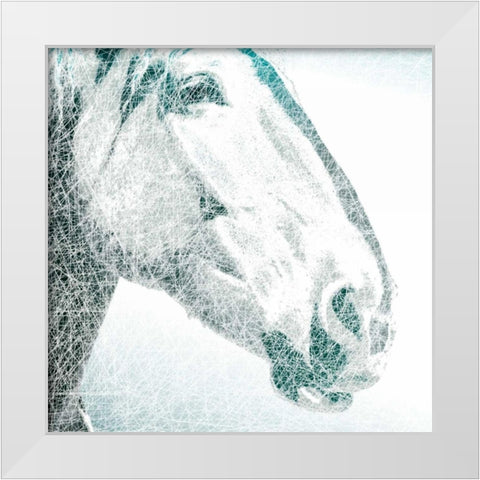 Equus White Modern Wood Framed Art Print by Pelkey, Marvin